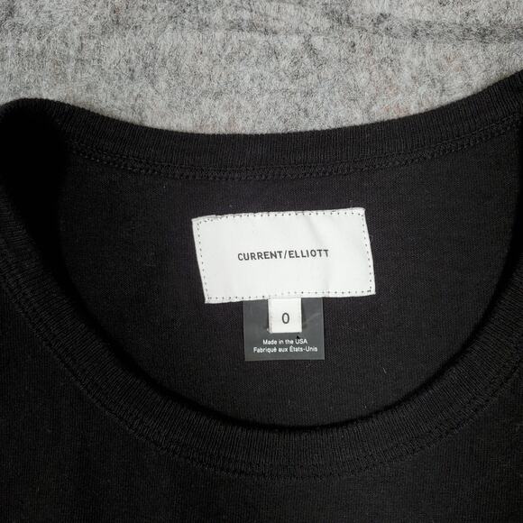 Current Elliot Top Womens XS / 0 Ruffle Cap Sleeve Casual Minimalist Basic Crew - Picture 2 of 10